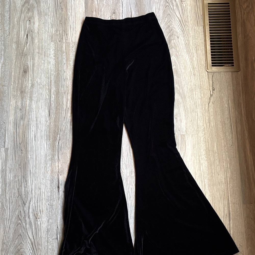 MXCI UK Black Velvet Flare Pants